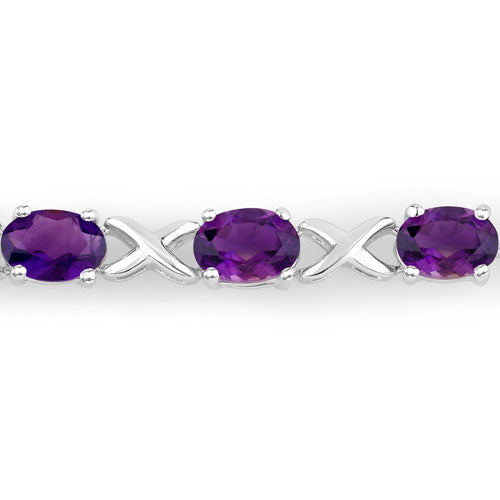 4.00 Carat Genuine Amethyst .925 Sterling Silver Bracelet on sale at MyriadMart