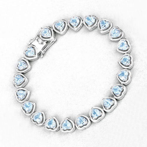 10.50 Carat Genuine Blue Topaz .925 Sterling Silver Bracelet on sale at MyriadMart