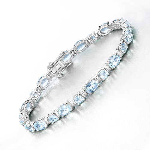 10.06 Carat Genuine Aquamarine .925 Sterling Silver Bracelet on sale at MyriadMart
