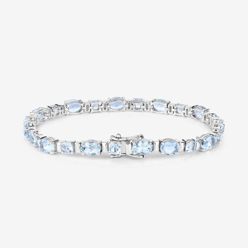10.06 Carat Genuine Aquamarine .925 Sterling Silver Bracelet on sale at MyriadMart