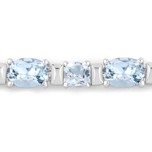10.06 Carat Genuine Aquamarine .925 Sterling Silver Bracelet on sale at MyriadMart