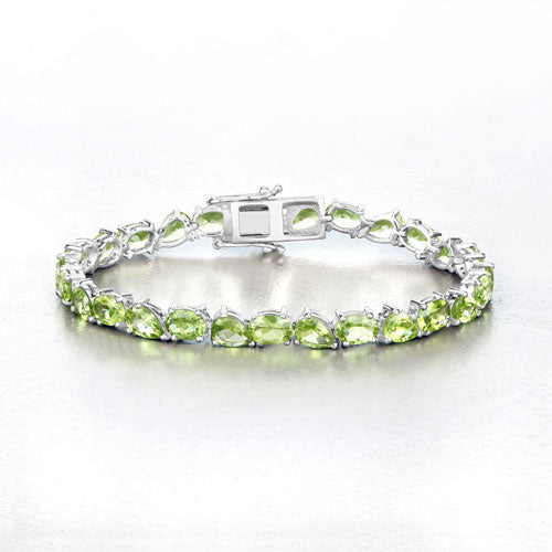 21.37 Carat Genuine Peridot .925 Sterling Silver Bracelet on sale at MyriadMart