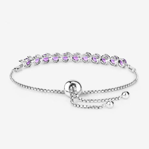 2.64 Carat Genuine Amethyst .925 Sterling Silver Bracelet on sale at MyriadMart