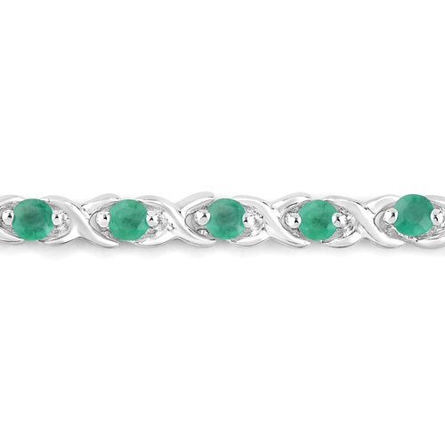 0.72 Carat Genuine Emerald .925 Sterling Silver Bracelet on sale at MyriadMart