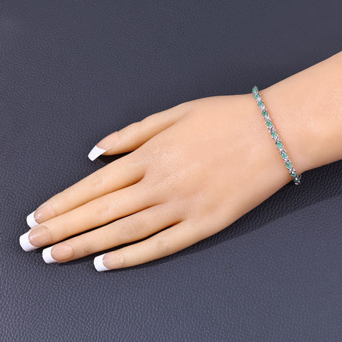 0.72 Carat Genuine Emerald .925 Sterling Silver Bracelet on sale at MyriadMart