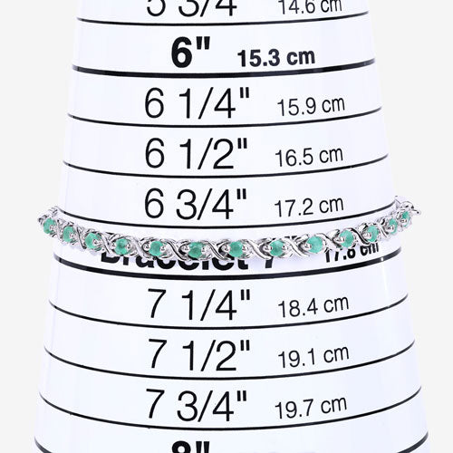 0.72 Carat Genuine Emerald .925 Sterling Silver Bracelet on sale at MyriadMart