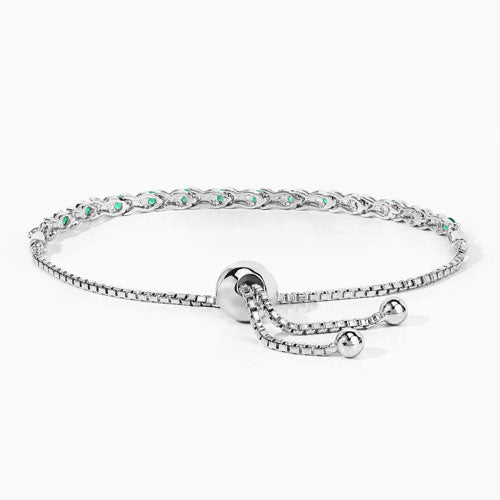 0.72 Carat Genuine Emerald .925 Sterling Silver Bracelet on sale at MyriadMart