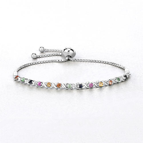 0.88 Carat Genuine Multi Sapphire .925 Sterling Silver Bracelet on sale at MyriadMart