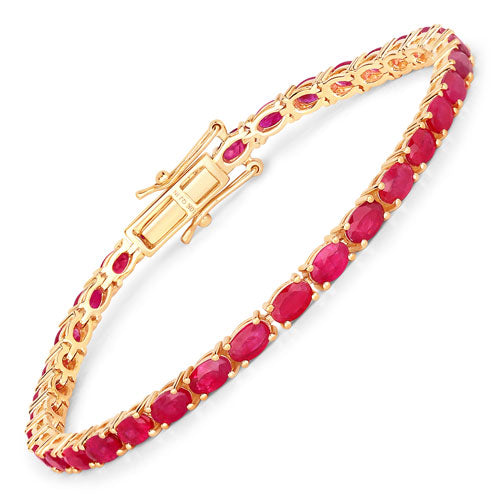 9.18 Carat Genuine Ruby 10K Yellow Gold Bracelet on sale at MyriadMart