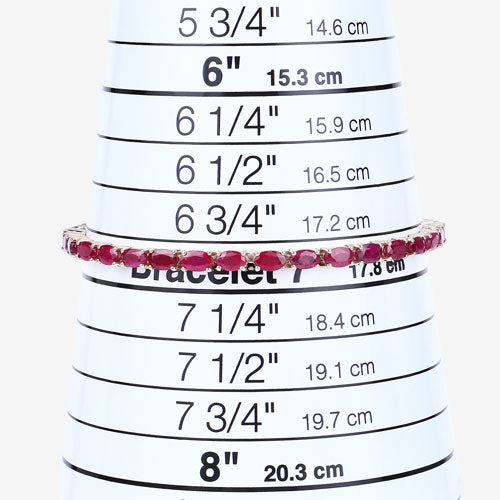 9.18 Carat Genuine Ruby 10K Yellow Gold Bracelet on sale at MyriadMart