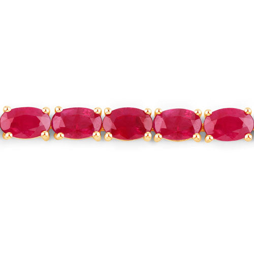 9.18 Carat Genuine Ruby 10K Yellow Gold Bracelet on sale at MyriadMart