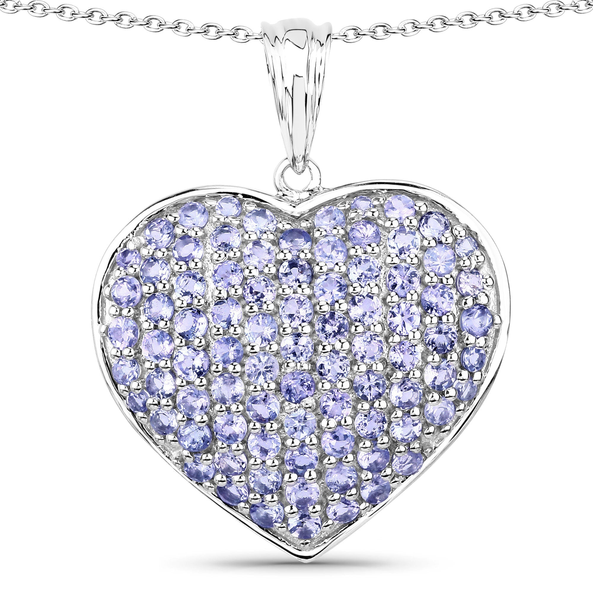 4.86 Carat Genuine Tanzanite .925 Sterling Silver Pendant on sale at MyriadMart