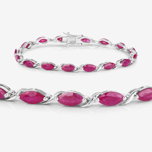 8.00 Carat Genuine Ruby 10K White Gold Bracelet on sale at MyriadMart