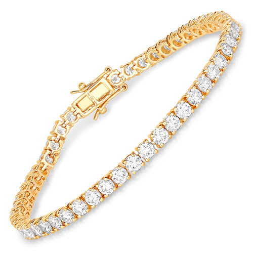 7.00 Carat Lab Grown Diamond 14K Yellow Gold Bracelet on sale at MyriadMart