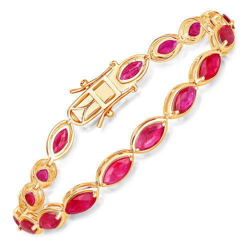 9.00 Carat Genuine Ruby 14K Yellow Gold Bracelet on sale at MyriadMart