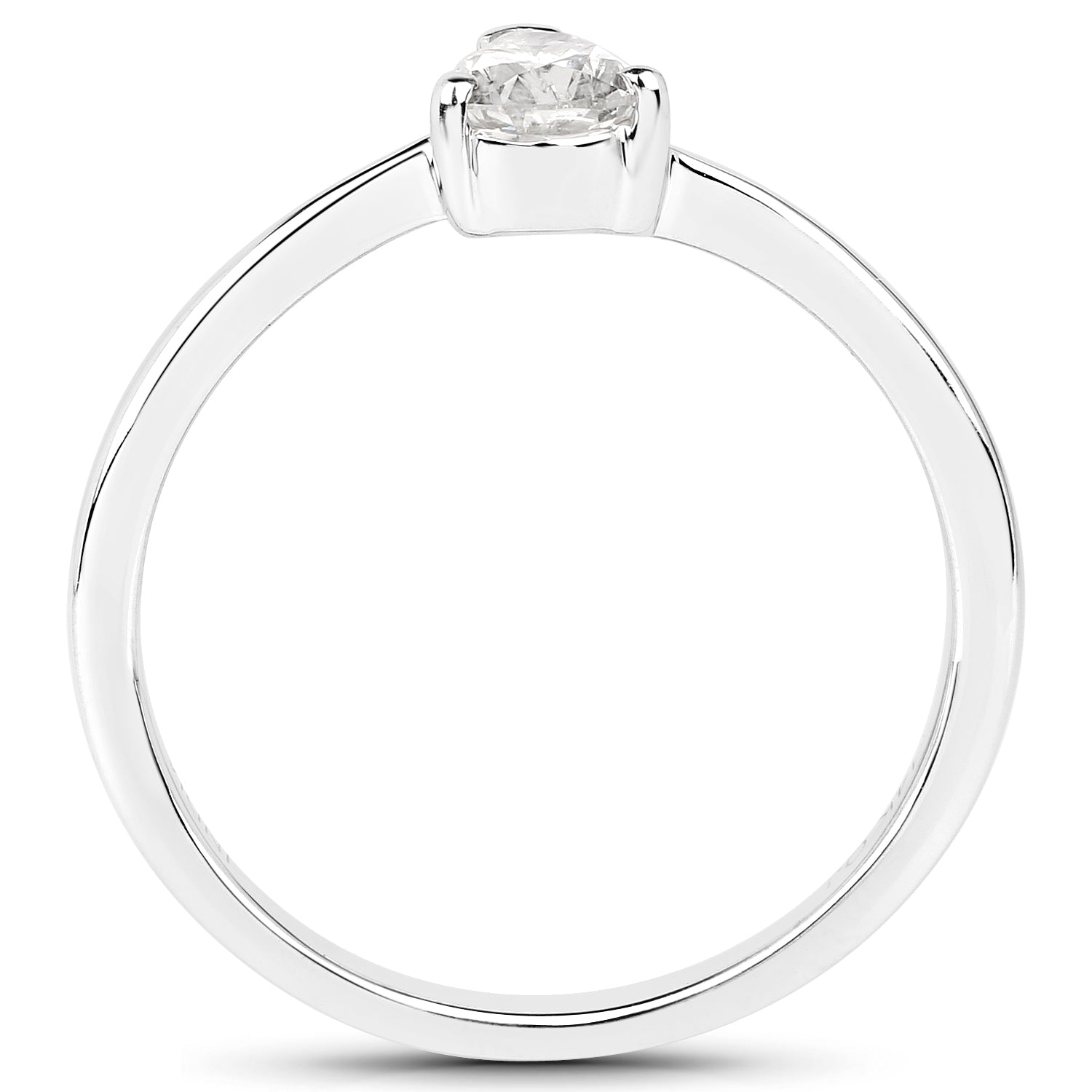 14K White Gold 0.50 Carat Genuine White Diamond Ring on sale at MyriadMart