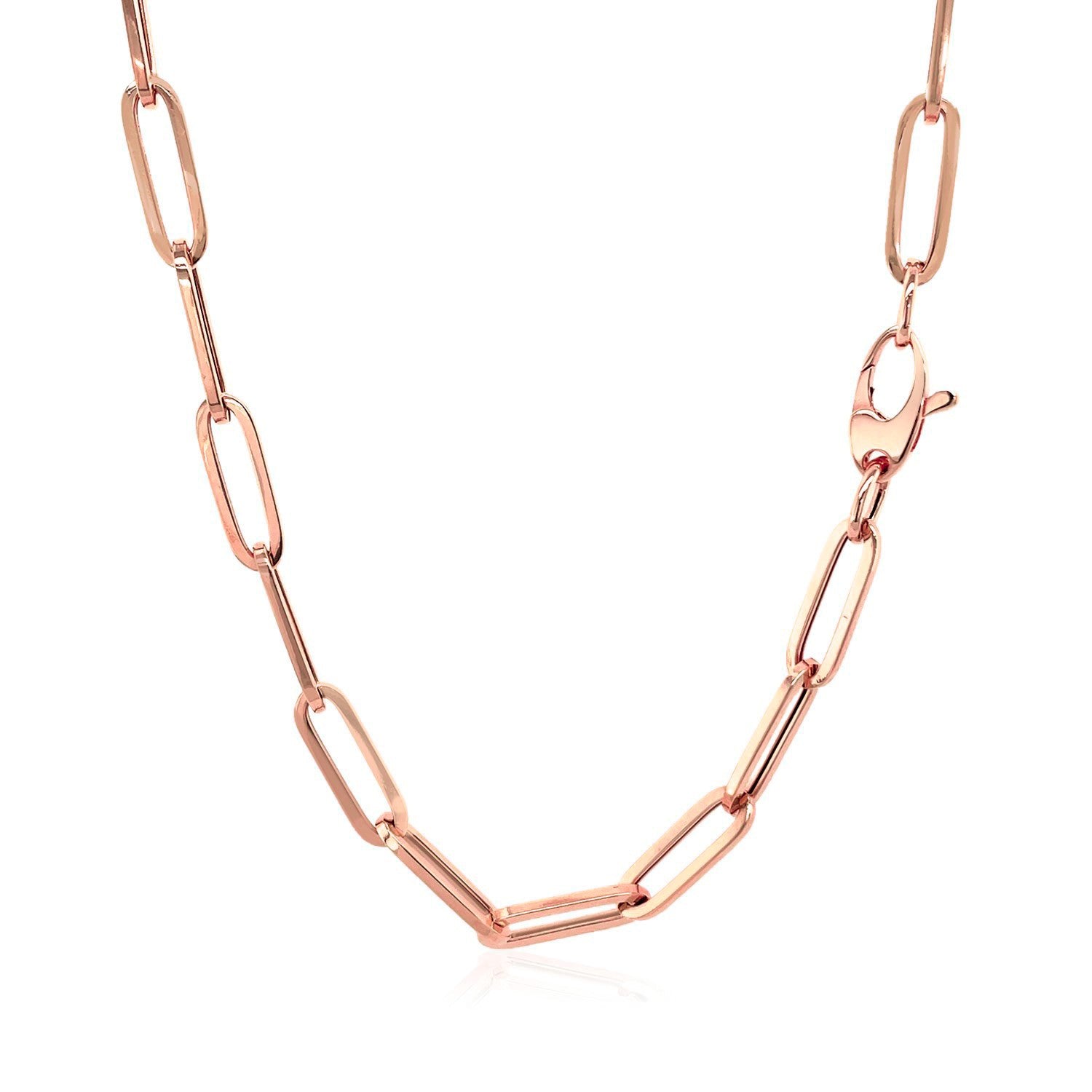 14K Rose Gold Bold Paperclip Chain 4.2 mm on sale at MyriadMart