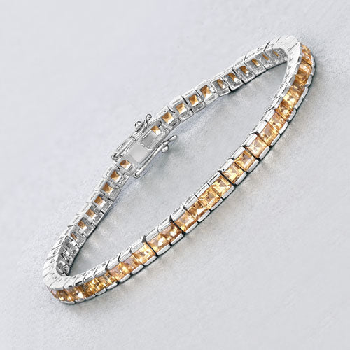 8.25 Carat Genuine Citrine .925 Sterling Silver Bracelet on sale at MyriadMart