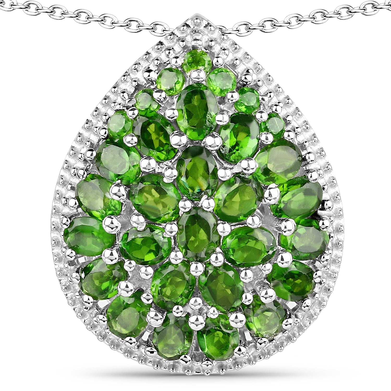 4.65 Carat Genuine Chrome Diopside .925 Sterling Silver Pendant on sale at MyriadMart