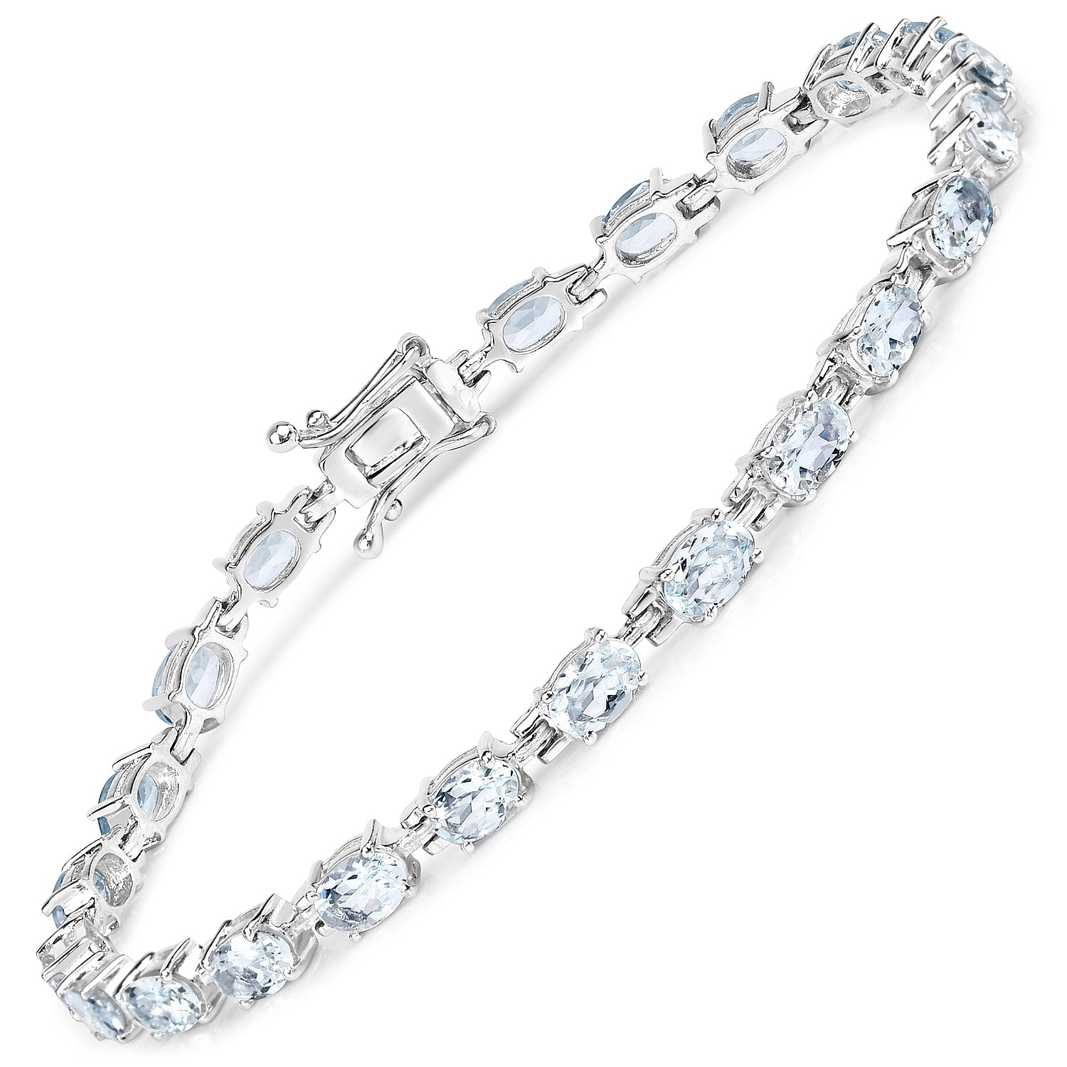 8.80 Carat Genuine Aquamarine .925 Sterling Silver Bracelet on sale at MyriadMart