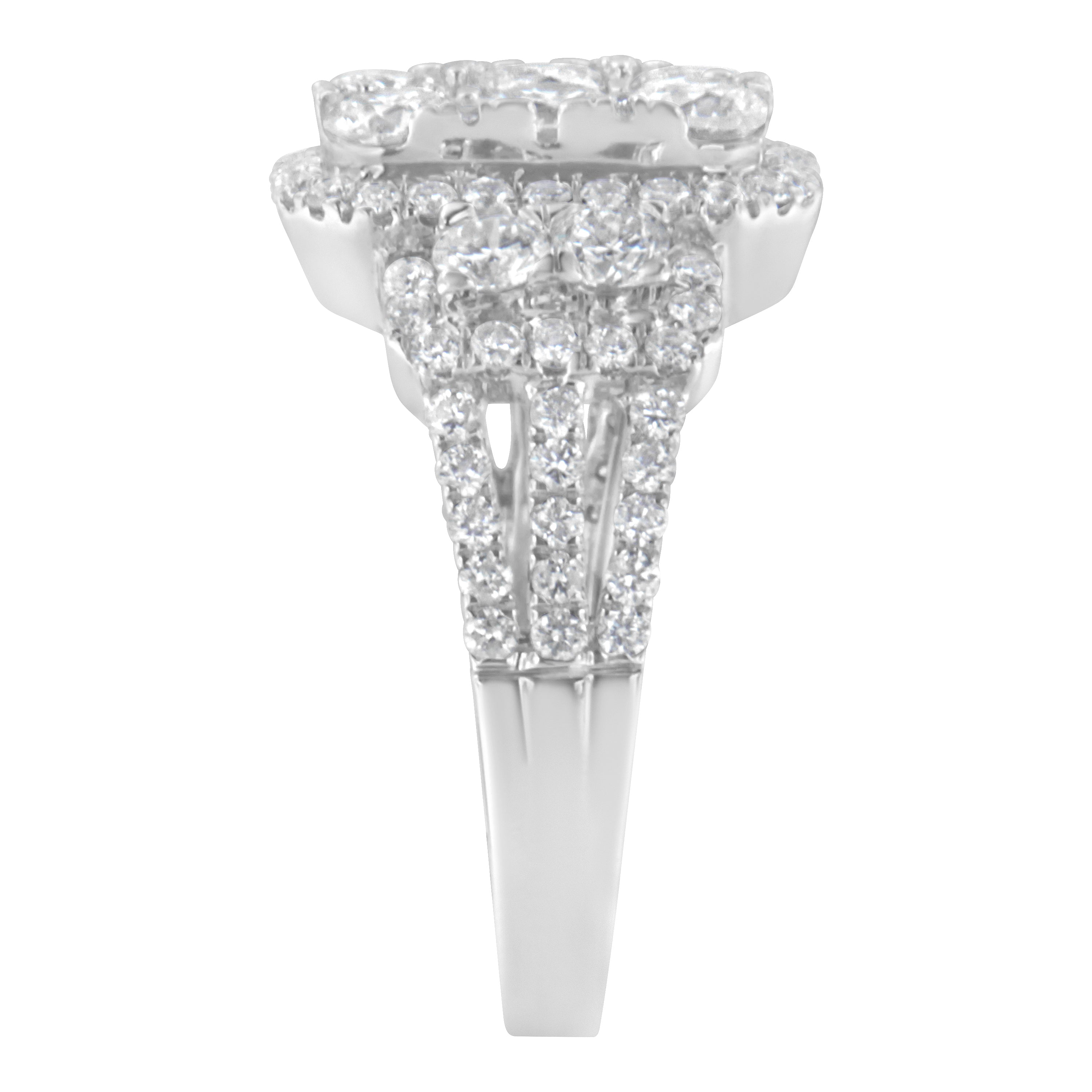 14K White Gold 2 1/4 Cttw Diamond Cocktail Cluster Ring G-H Color, SI2-I1 Clarity - Size 7 on sale at MyriadMart