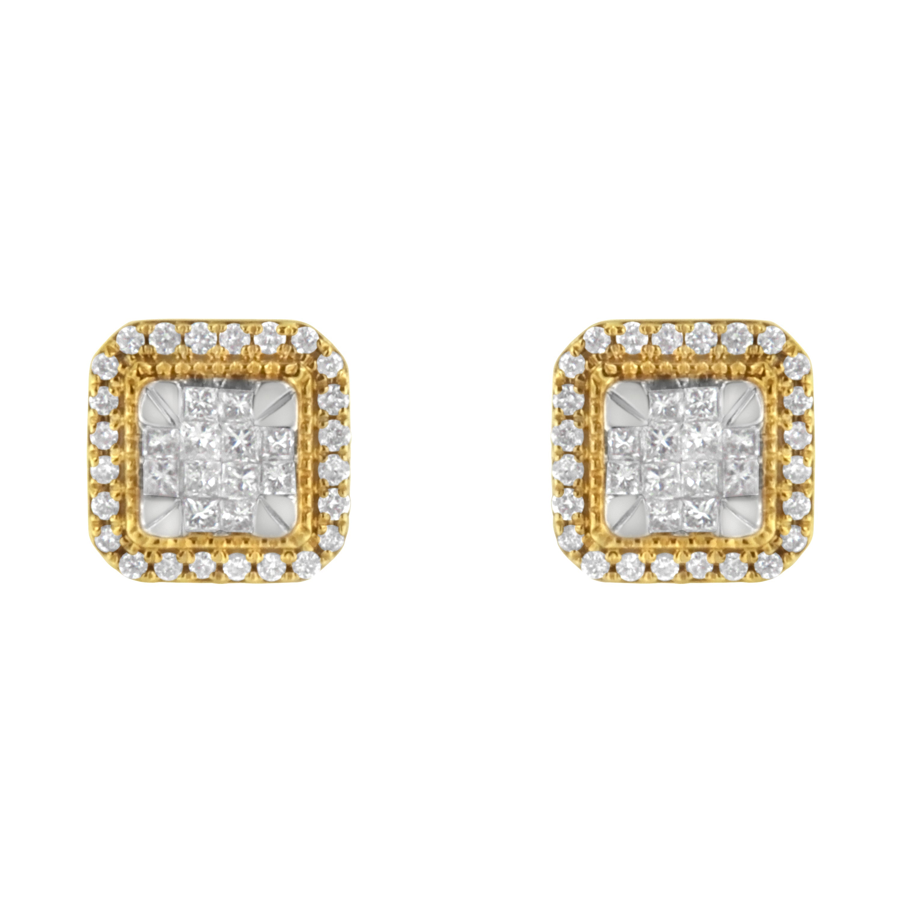 10KT Yellow Gold Diamond Stud Earrings 1/2 cttw, H-I Color, SI2-I1 Clarity on sale at MyriadMart
