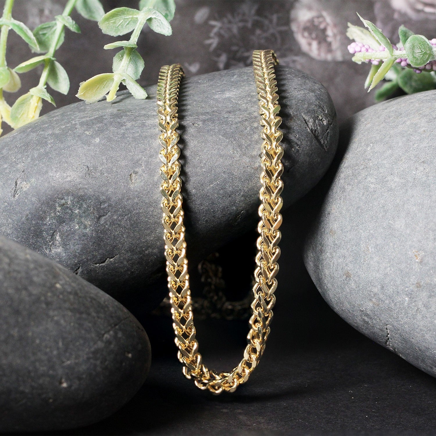3.9mm 14k Yellow Gold Square Franco Chain on sale at MyriadMart