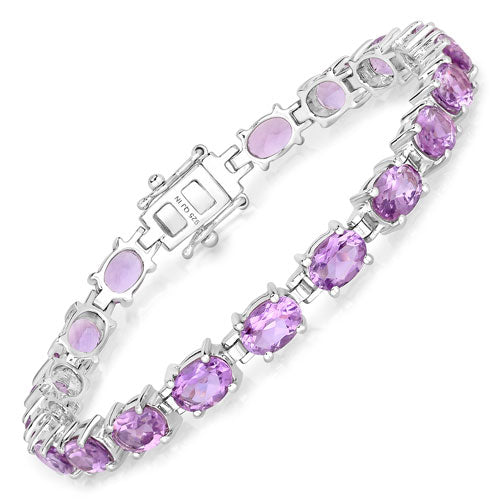 14.40 Carat Genuine Amethyst .925 Sterling Silver Bracelet on sale at MyriadMart