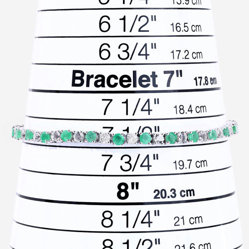 5.77 Carat Genuine Emerald and White Topaz .925 Sterling Silver Bracelet on sale at MyriadMart