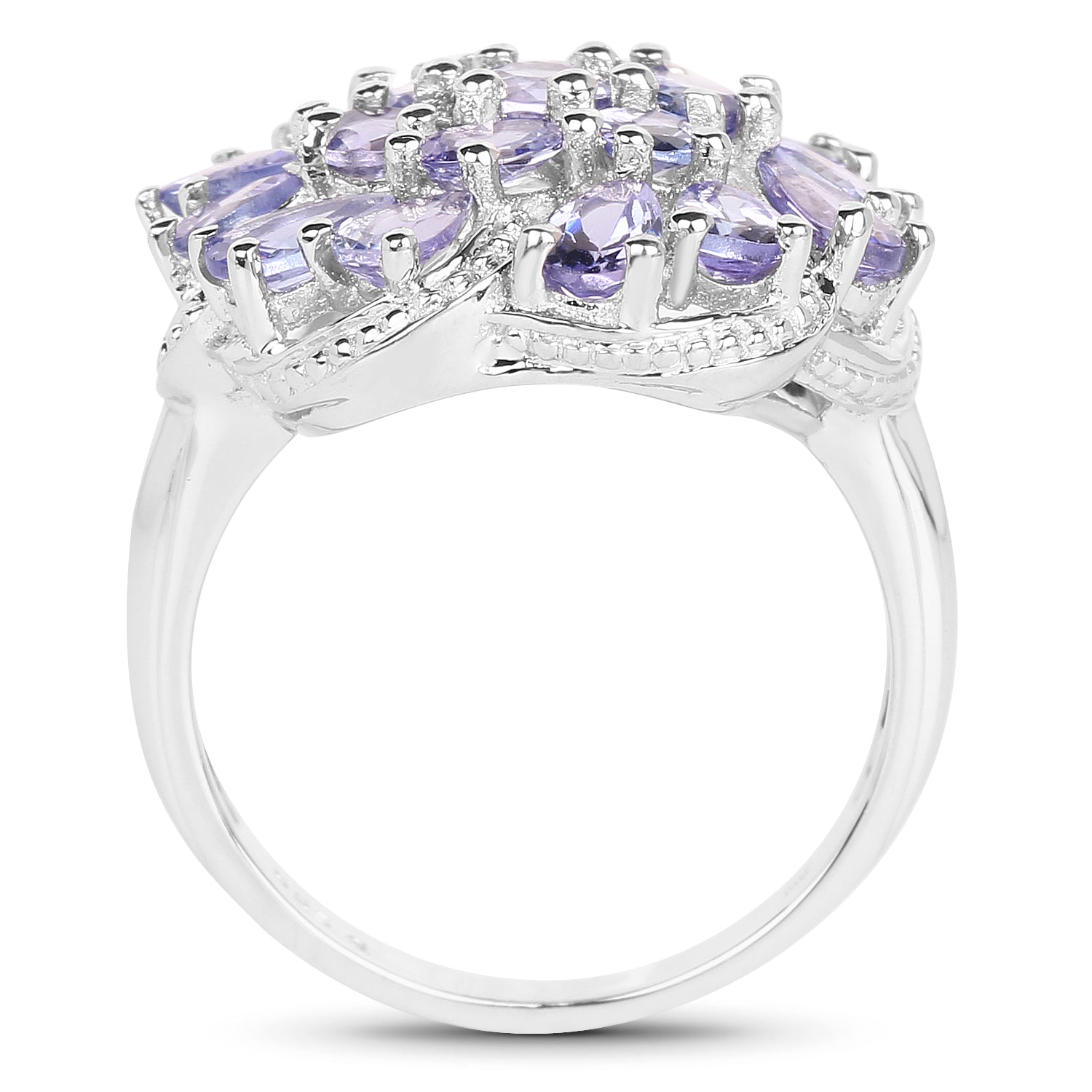 3.35 Carat Genuine Tanzanite .925 Sterling Silver Ring on sale at MyriadMart