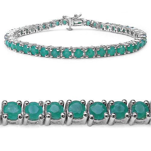 7.48 Carat Genuine Emerald .925 Sterling Silver Bracelet on sale at MyriadMart