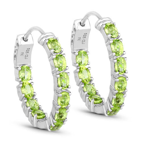 3.40 Carat Genuine Peridot .925 Sterling Silver Earrings on sale at MyriadMart