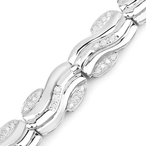0.84 Carat Genuine White Diamond .925 Sterling Silver Bracelet on sale at MyriadMart