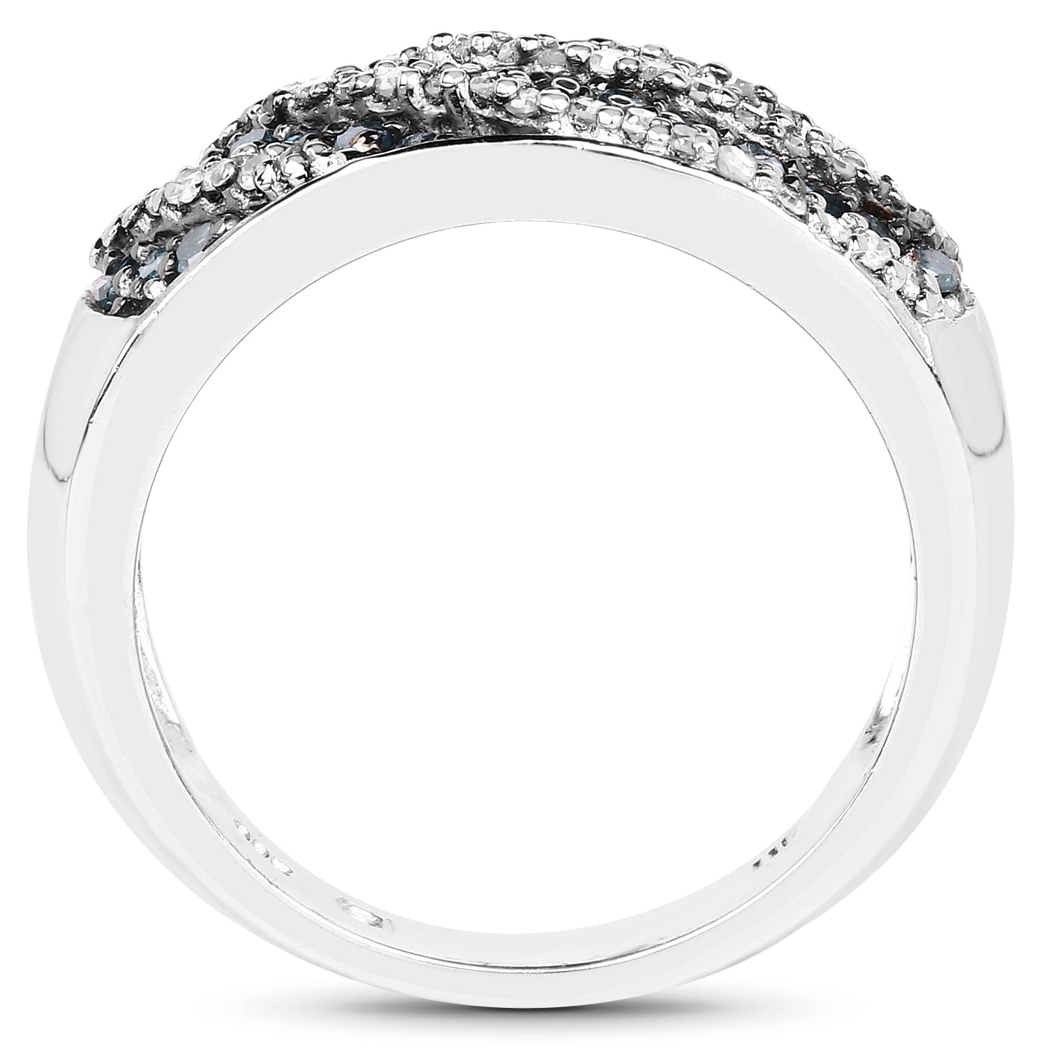 0.62 Carat Genuine Blue Diamond and White Diamond .925 Sterling Silver Ring on sale at MyriadMart