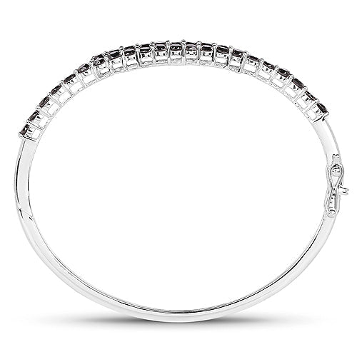 4.00 Carat Genuine Black Diamond .925 Sterling Silver Bangle on sale at MyriadMart