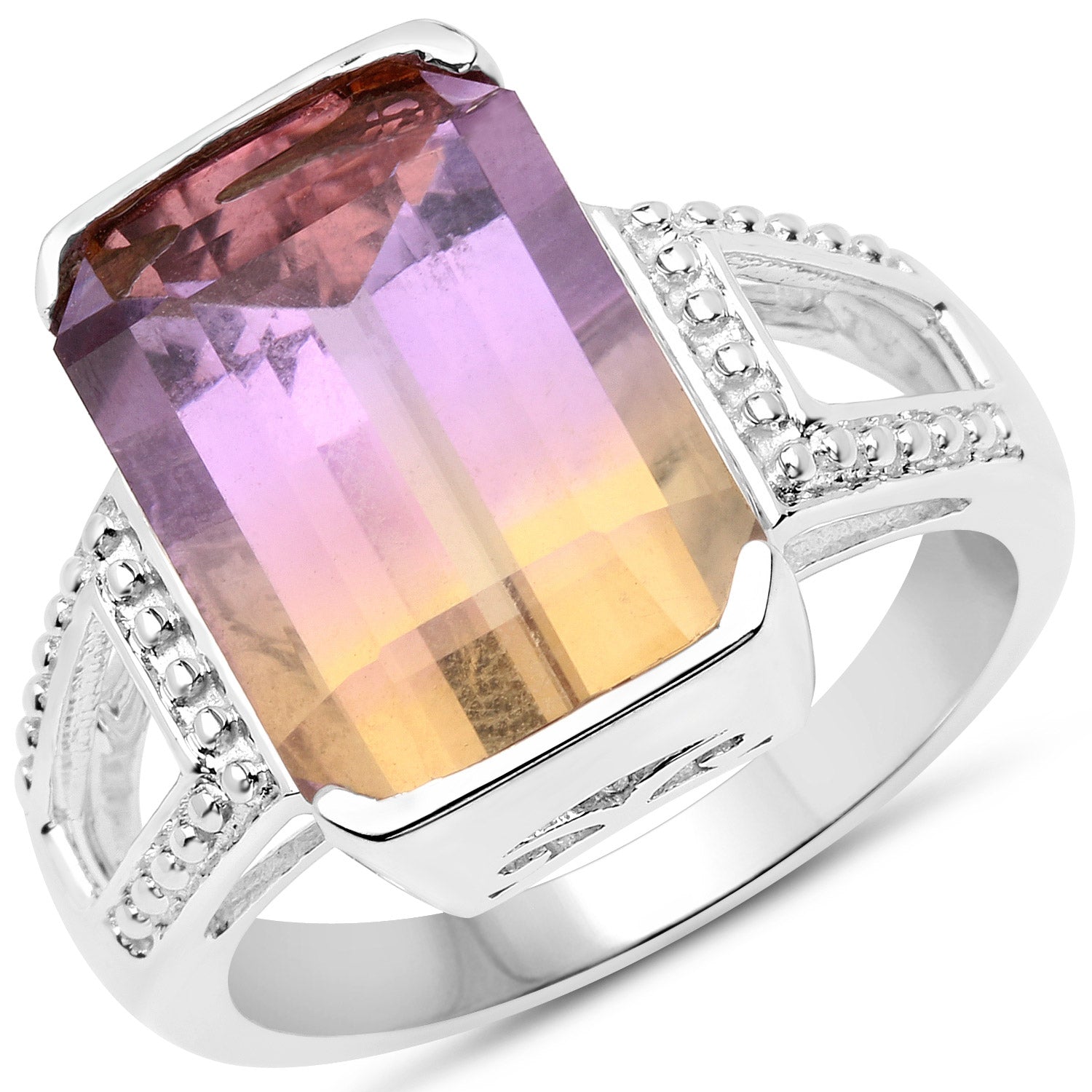 7.15 Carat Genuine Ametrine .925 Sterling Silver Ring on sale at MyriadMart