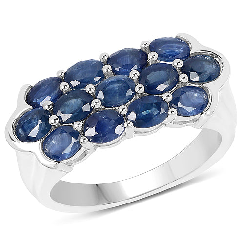 2.60 Carat Genuine Blue Sapphire .925 Sterling Silver Ring on sale at MyriadMart