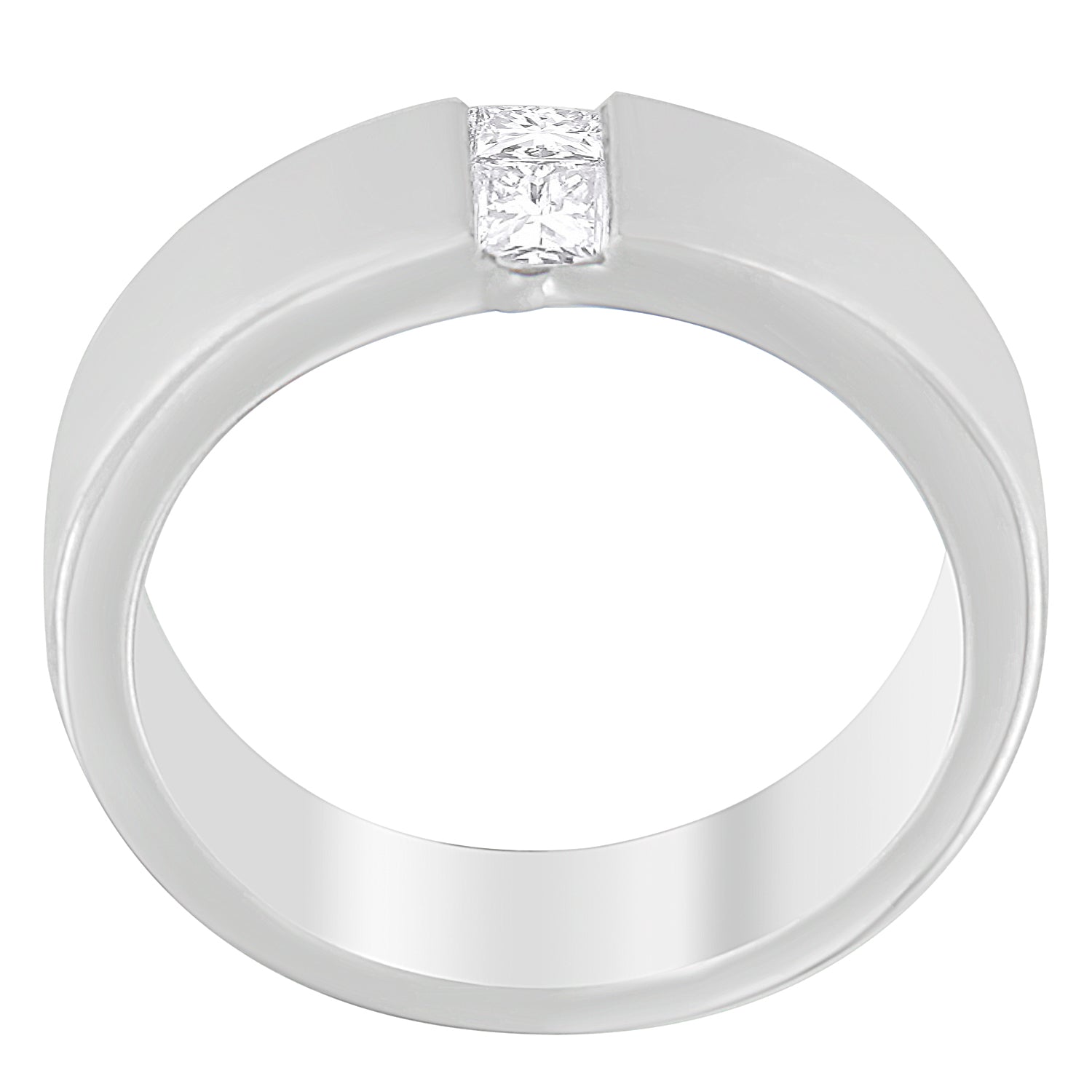 Men's 14K White Gold 1/4 ct.TDW Diamond Channel Band Ring G-H, VS1-VS2 on sale at MyriadMart
