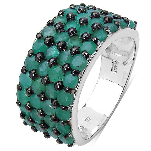2.99 Carat Genuine Emerald .925 Sterling Silver Ring on sale at MyriadMart