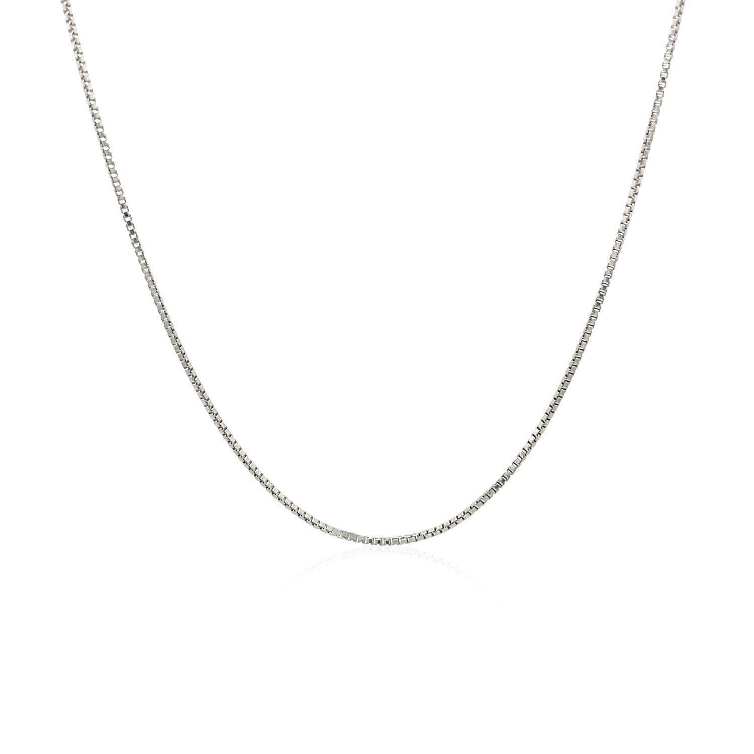 Sterling Silver Rhodium Plated Box Chain 0.7mm on sale at MyriadMart