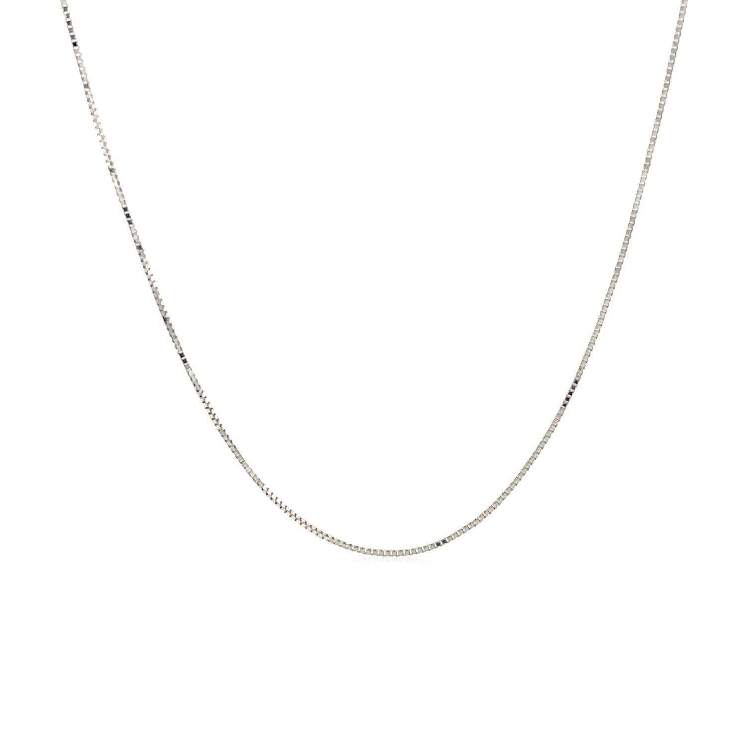 10k White Gold Classic Box Chain 0.45 mm on sale at MyriadMart