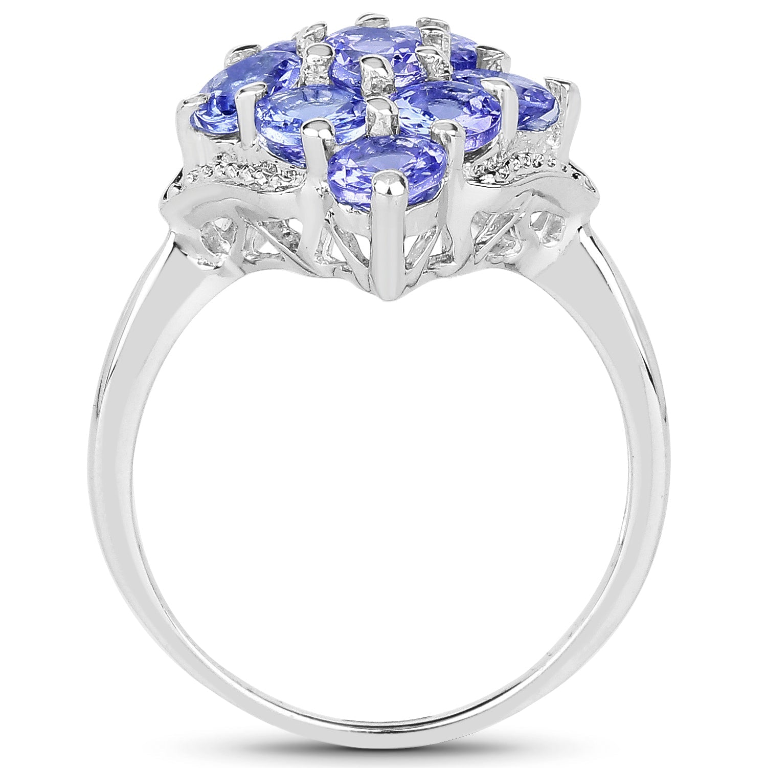 2.07 Carat Genuine Tanzanite .925 Sterling Silver Ring on sale at MyriadMart
