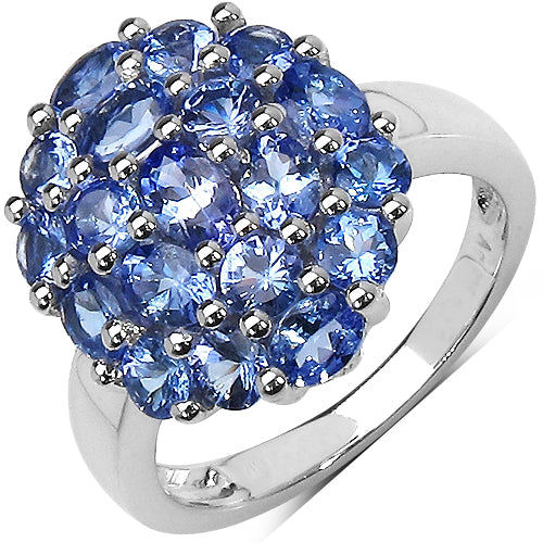 Two Tone Plated 2.54 Carat Genuine Tanzanite .925 Sterling Silver Ring on sale at MyriadMart