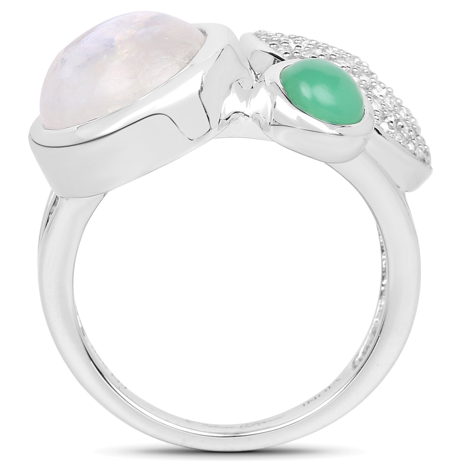 5.90 Carat Genuine Multi Stone .925 Sterling Silver Ring on sale at MyriadMart