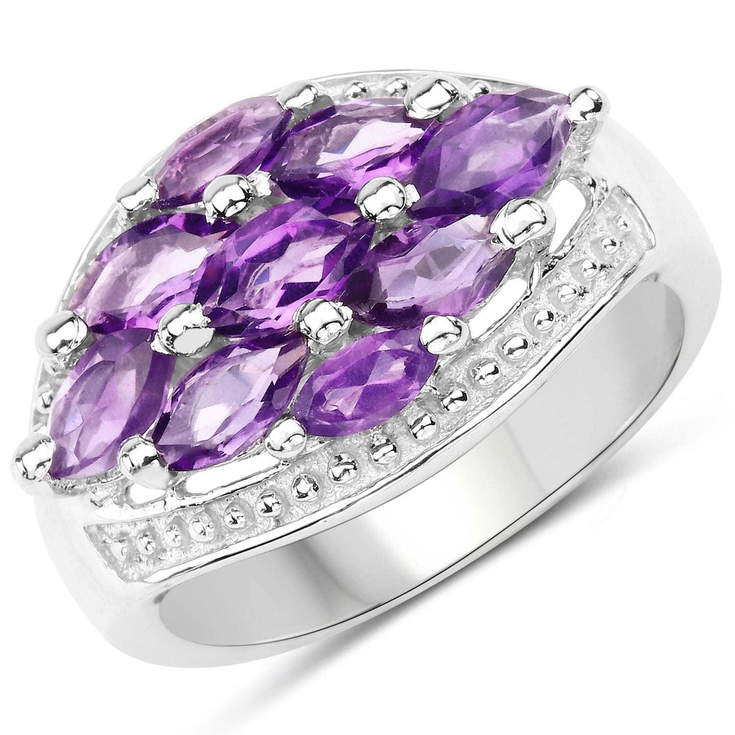 1.91 Carat Genuine Amethyst .925 Sterling Silver Ring on sale at MyriadMart