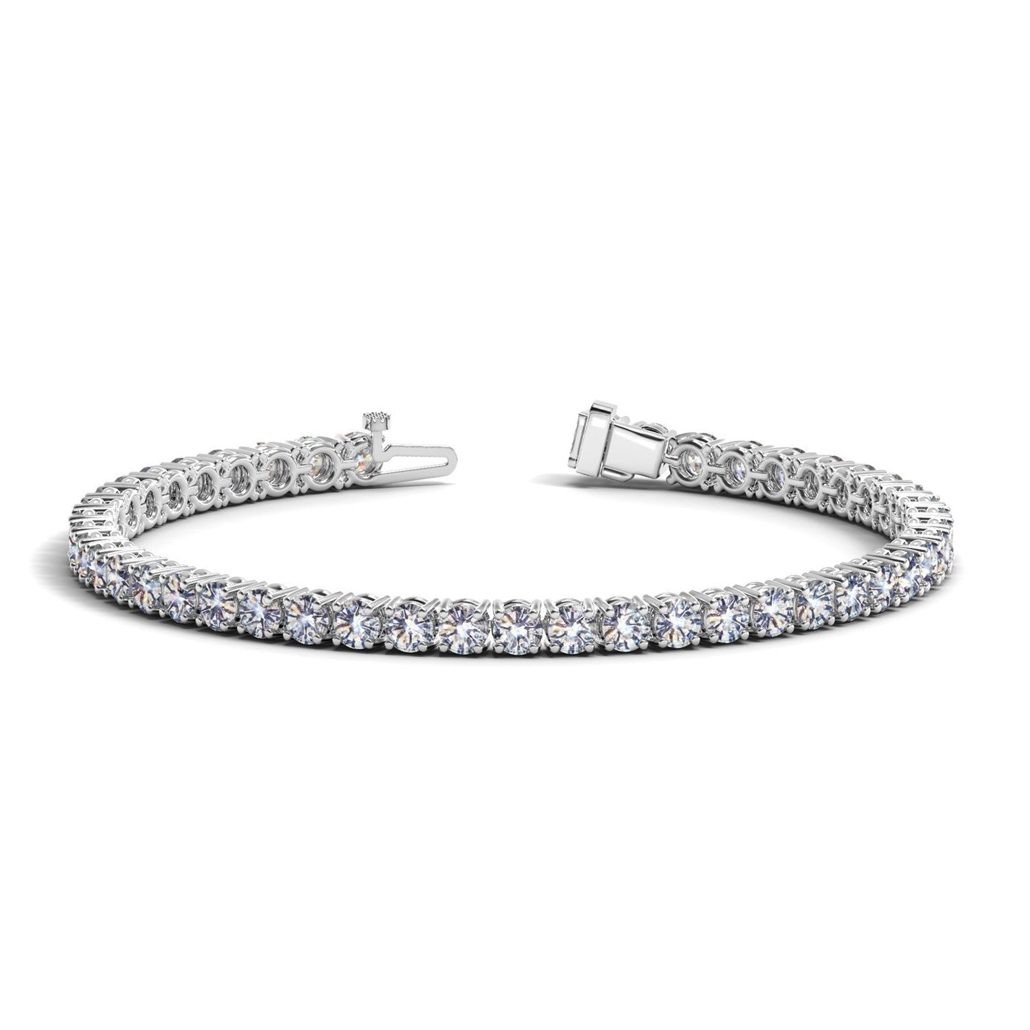 Lab Grown Round Diamond Tennis Bracelet in 14k White Gold (8 cctw F/G VS2/SI1)