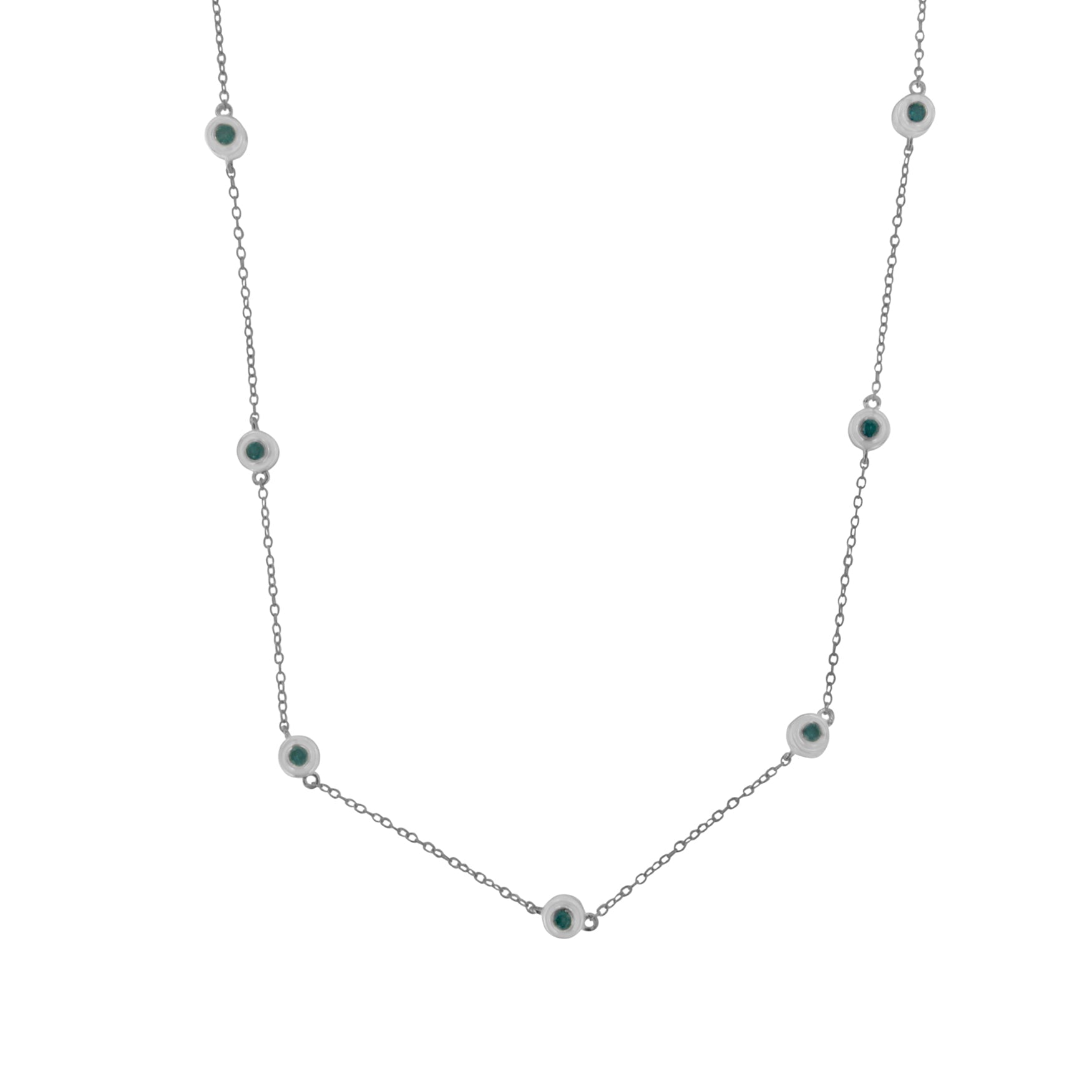 Sterling Silver Treated Diamond By Yard Necklace 3/4 cttw, Blue Color, I2-I3 Clarity on sale at MyriadMart