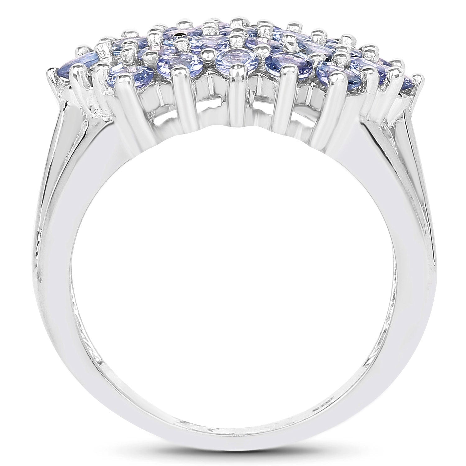 2.03 Carat Genuine Tanzanite .925 Sterling Silver Ring on sale at MyriadMart