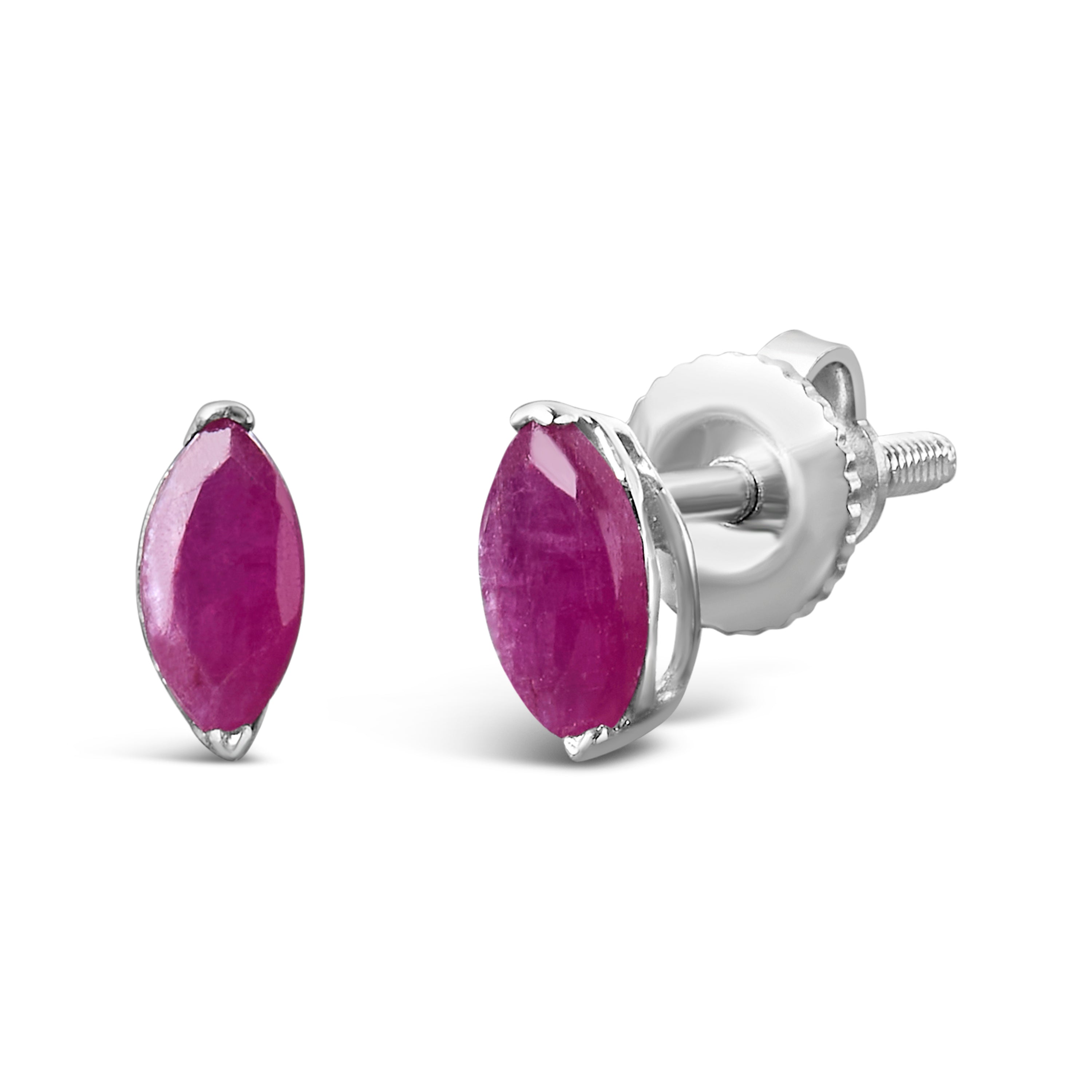.925 Sterling Silver 1/2 Cttw Created Pink Ruby Gemstone Solitaire Stud Earrings on sale at MyriadMart
