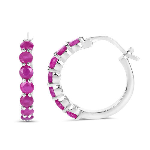 2.80 Carat Genuine Ruby .925 Sterling Silver Earrings on sale at MyriadMart